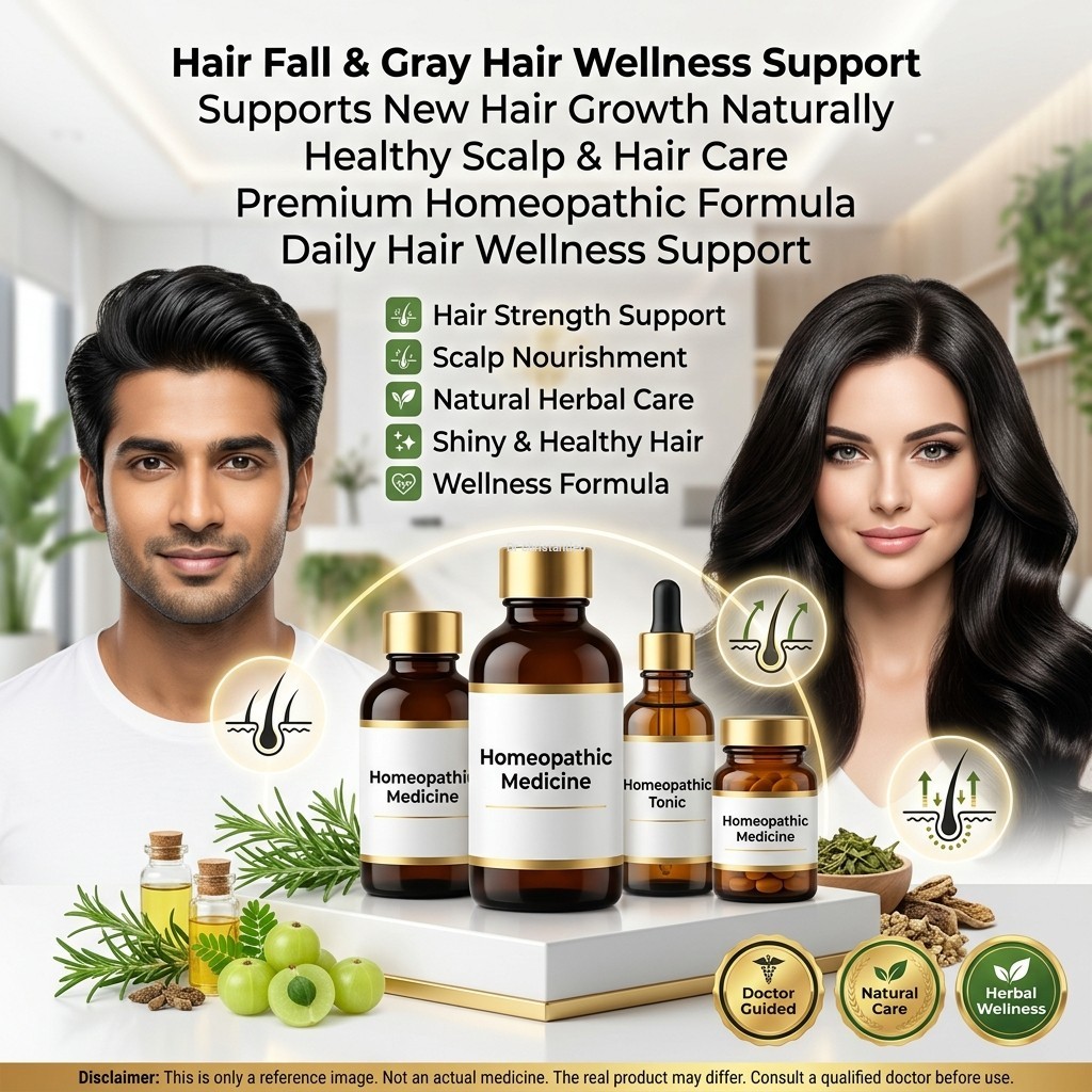 Homeopathic medicine for hair fall and new hair growth without oil